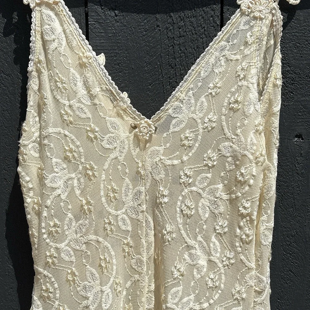 VTG Claire Pettibone Babydoll Fairy Lace Slip Nightgown Small Floral Sheer Bride